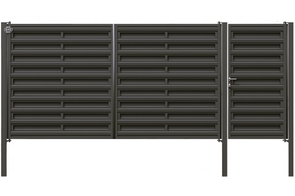 Horizontal Picket Driveway & Pathway Gate Set